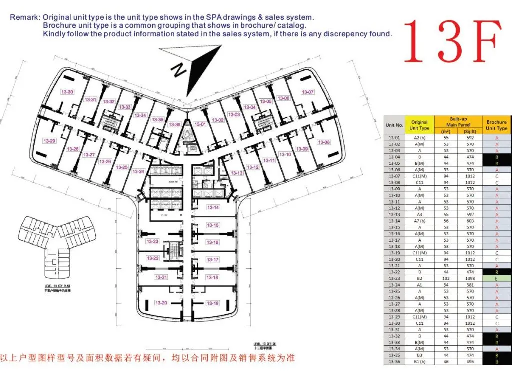 Giới thiệu tổng thể mặt bằng tầng Officetel Forest City Landmark Building