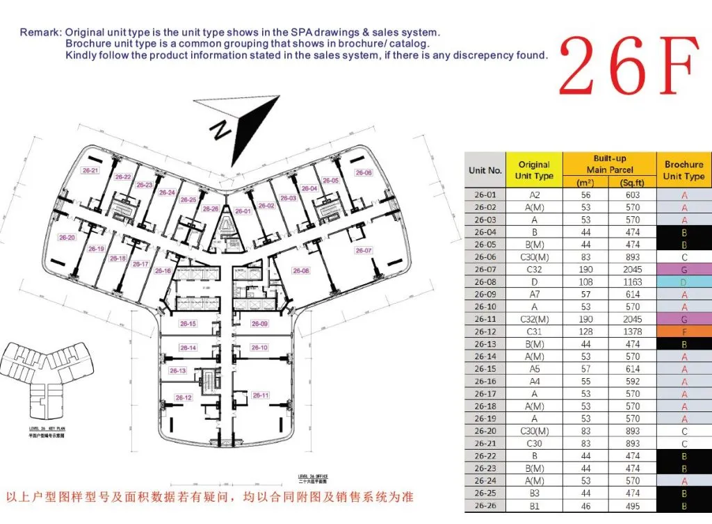 Giới thiệu tổng thể mặt bằng tầng Officetel Forest City Landmark Building